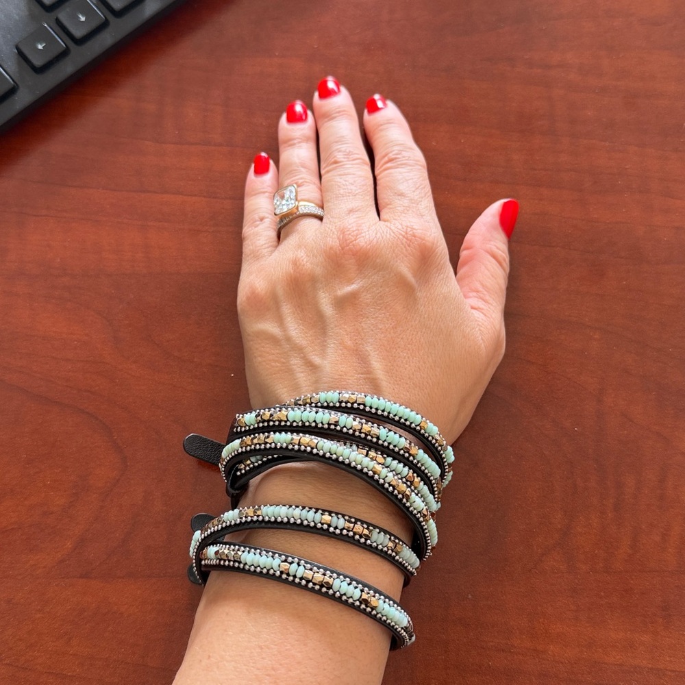 Stella & Dot Blue Gold Black Bracelet EUC Bundle of 3 Stella and Dot Turquoise
